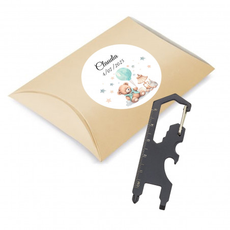 Outil Multifonction Personnalisé avec Mousqueton, cadeau Pratique pour les baptêmes