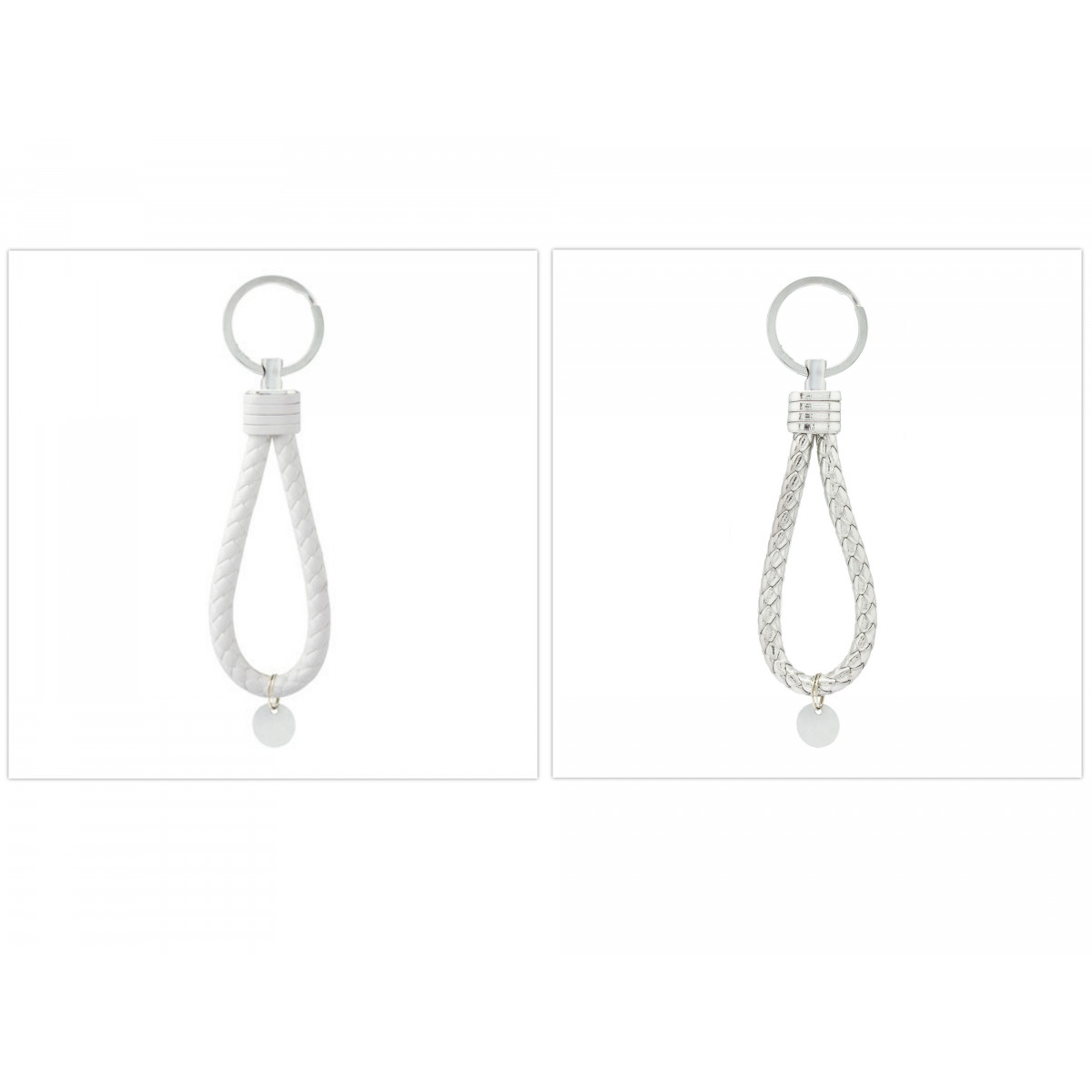 Porte-clés tressé en simili cuir à offrir