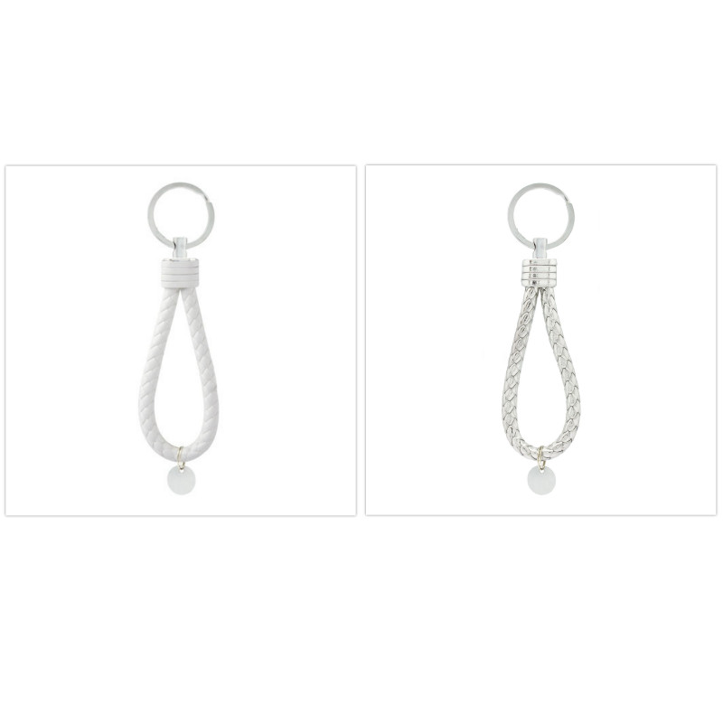 Porte-clés tressé en simili cuir à offrir