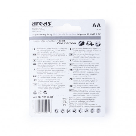 Blister de 4 piles 1,5V AA/R06