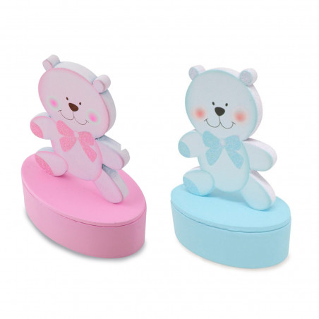 Coffret magnétique avec figurine d'ours en peluche