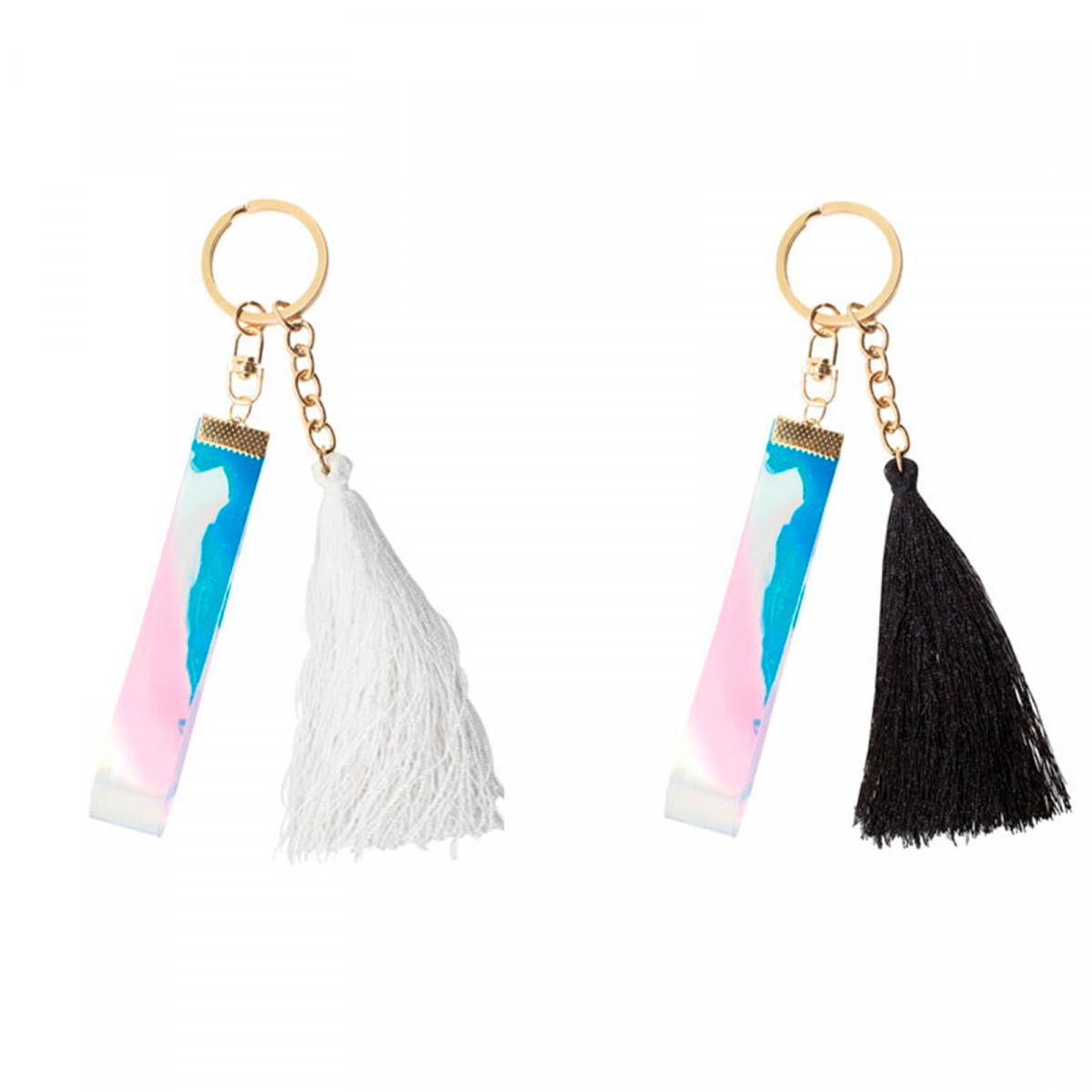 Porte-clés holographique avec pompon à offrir