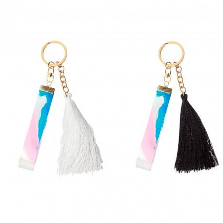 Porte-clés holographique avec pompon à offrir
