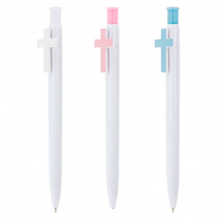 Stylo pour les détails des invités avec croix décorative