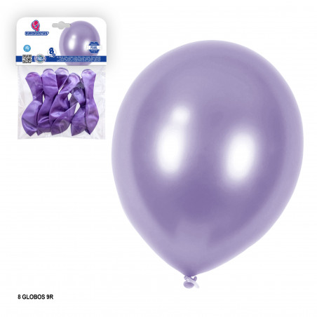 Ensemble de ballons lilas nacrés paquet de 8 unités