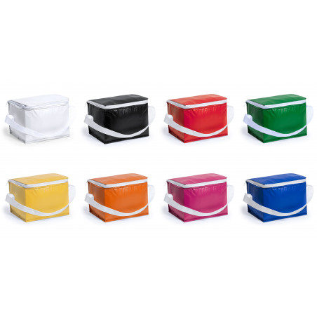 Glaciere portable pour 6 canettes : Détail pratique et coloré pour les invités