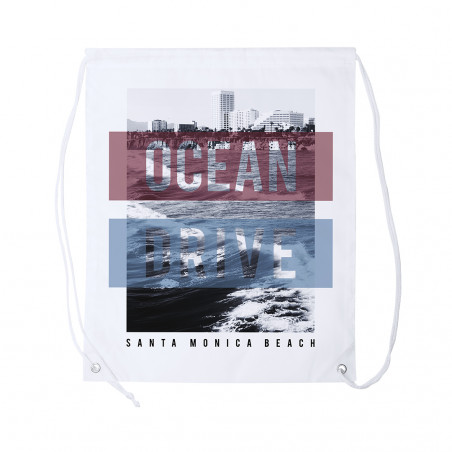 Sac à Cordes Blanc pour Sublimation en Polyester 210T