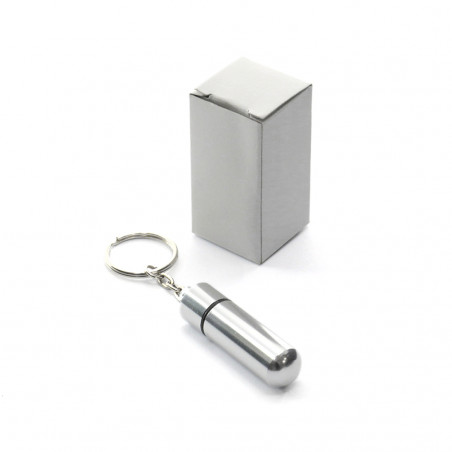 Porte-clé pilulier en métal