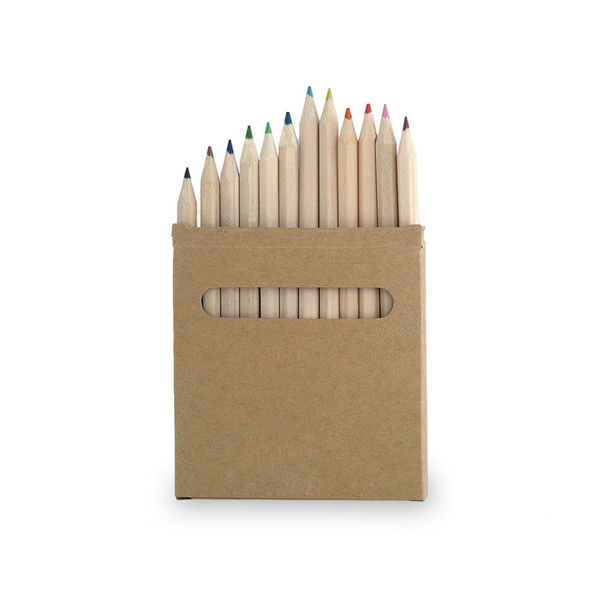 Set de 12 crayons de couleur dans une boîte en carton naturel