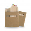 Set de 12 crayons de couleur dans une boîte en carton naturel