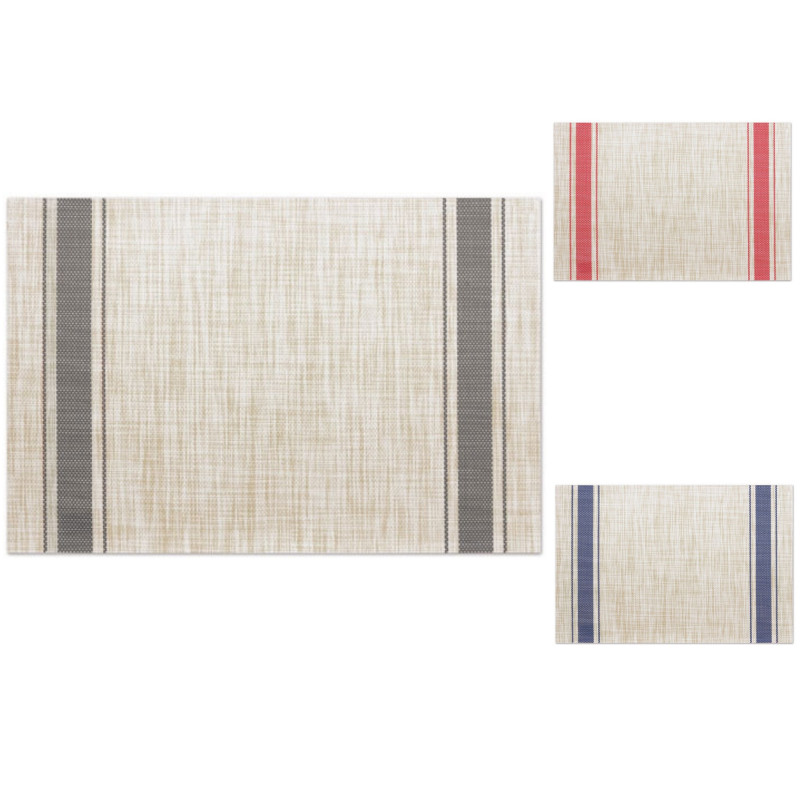 Nappe lavable et enroulable de couleur naturelle avec des bandes de couleur au choix