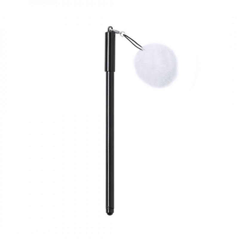 Stylo pompon blanc