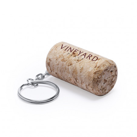 Porte-clés en liège en forme de bouchon de vin