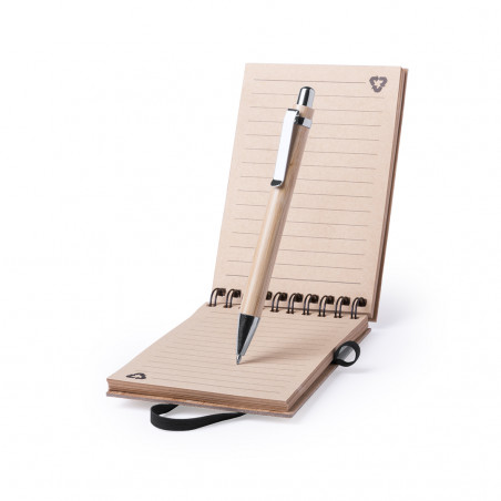 Carnet de poche avec spirale et stylo assorti
