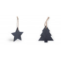 Ornement de Noël en ardoise en forme d'arbre ou d'étoile