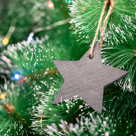Ornement de Noël en ardoise en forme d'arbre ou d'étoile