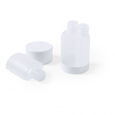 Bouteilles hermétiques pour soins et hygiène dans un étui de voyage