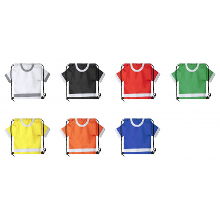 Sac à dos avec cordons à fermeture automatique en forme de T-shirt de différentes couleurs