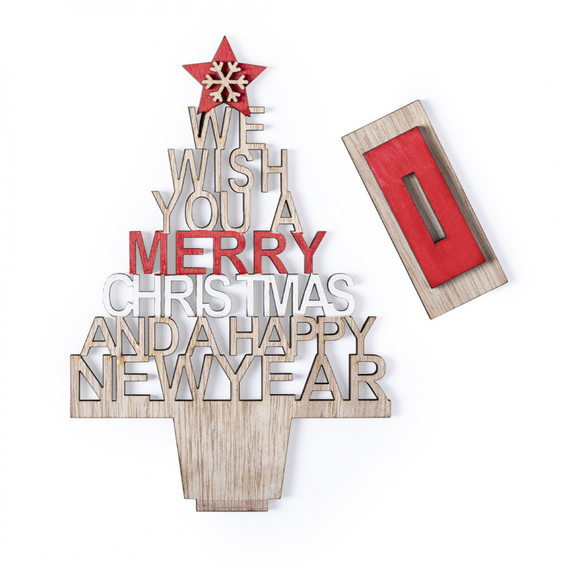 Sapin de noël en bois avec message découpé Sapin de noël en bois avec message découpé