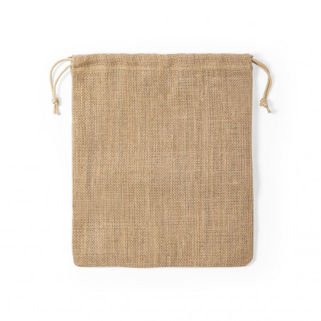 Sac en jute 25x30 avec fermeture à cordons pour présentation