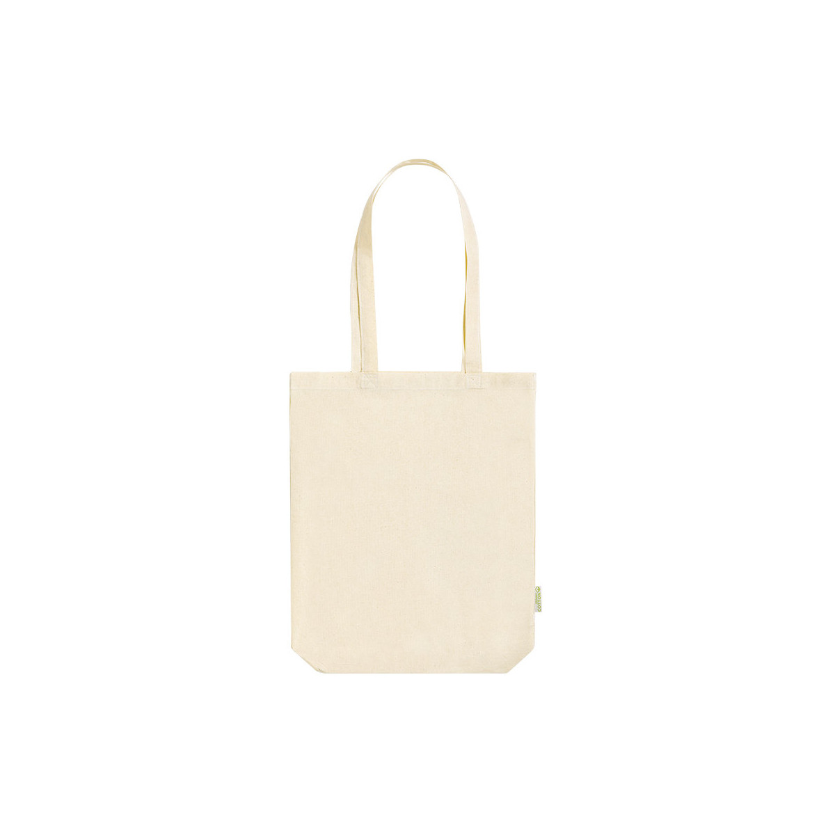 Sac en coton biologique couleur naturelle avec anses longues