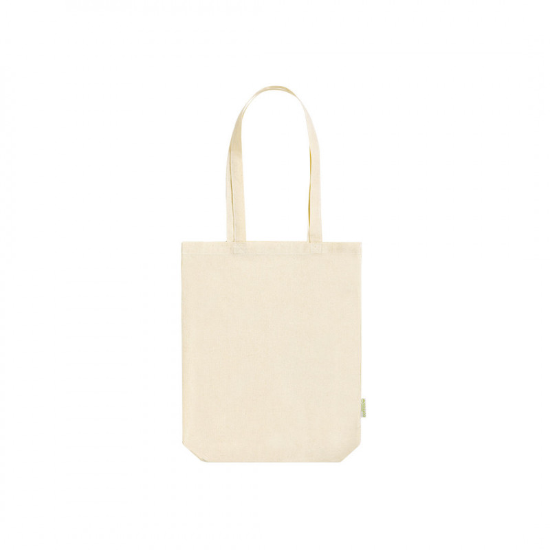 Sac en coton biologique couleur naturelle avec anses longues