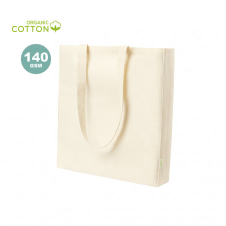 Sac en coton biologique couleur naturelle avec anses longues