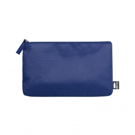 Nécessaire en plastique recyclé rectangulaire avec fermeture éclair de plusieurs couleurs