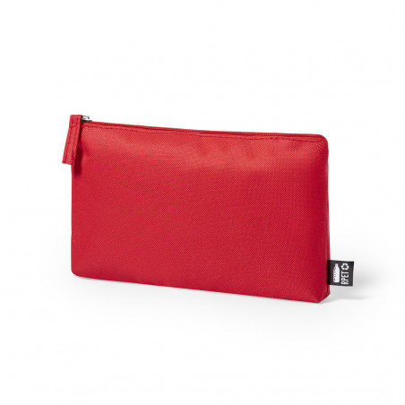 Nécessaire en plastique recyclé rectangulaire avec fermeture éclair de plusieurs couleurs