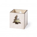 Bougie parfumée dans un pot en verre présentée dans une boîte en bois spéciale Noël