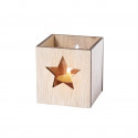 Bougie parfumée dans un pot en verre présentée dans une boîte en bois spéciale Noël