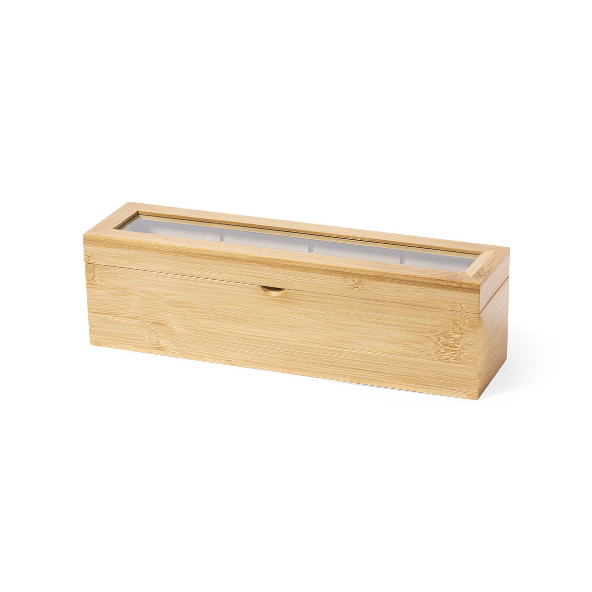 Boîte à thé en bambou avec couvercle en verre Élégance et organisation dans votre cuisine