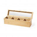 Boîte à thé en bambou avec couvercle en verre Élégance et organisation dans votre cuisine