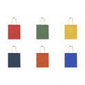 Sac en jute de plusieurs couleurs et anses en coton de couleur naturelle