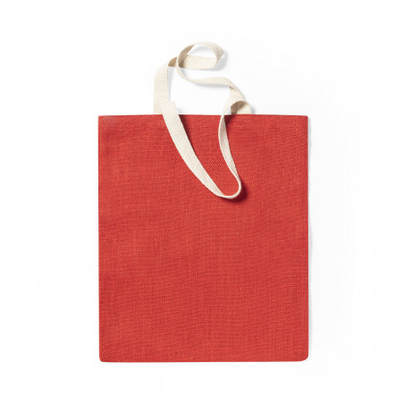 Sac en jute de plusieurs couleurs et anses en coton de couleur naturelle