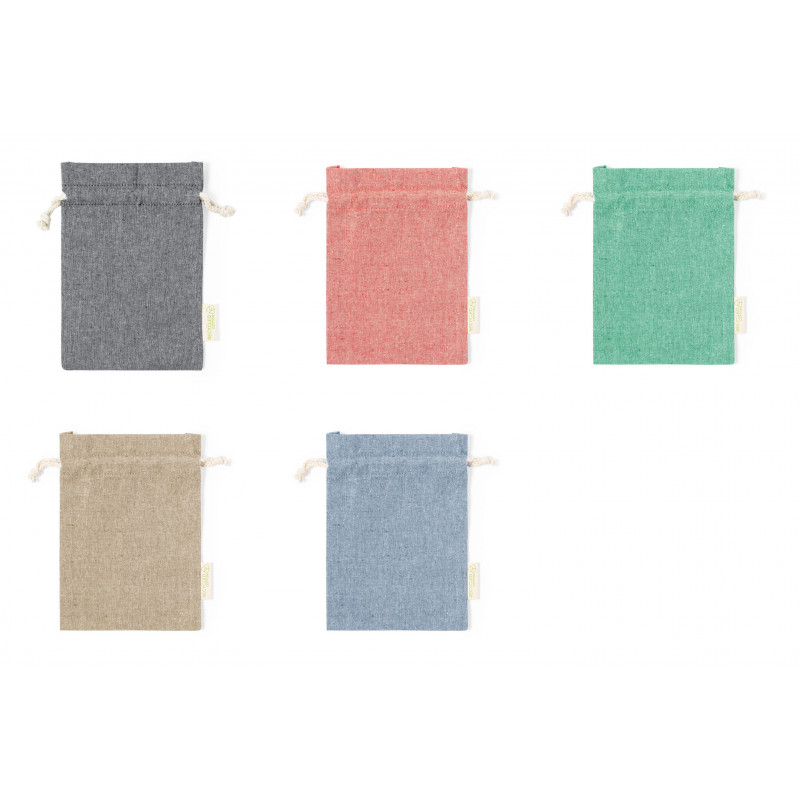 Sac de présentation 15x21 en coton recyclé avec fermeture à cordon de plusieurs couleurs