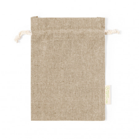 Sac de présentation 15x21 en coton recyclé avec fermeture à cordon de plusieurs couleurs