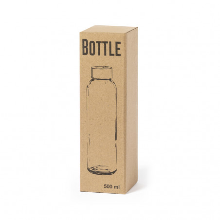 Bouteille transparente en verre avec bouchon en acier