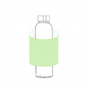Bouteille transparente en verre avec bouchon en acier