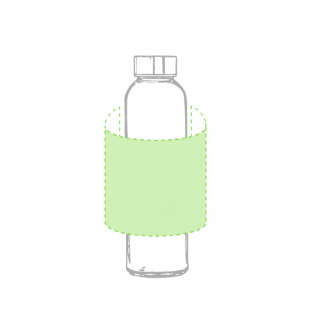 Bouteille transparente en verre avec bouchon en acier