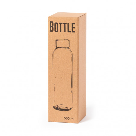 Bouteille transparente en verre avec bouchon en acier