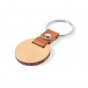 Porte-clés en bois avec ruban en similicuir