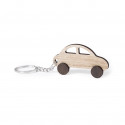 Porte-clés en bois en forme de voiture avec finition bicolore
