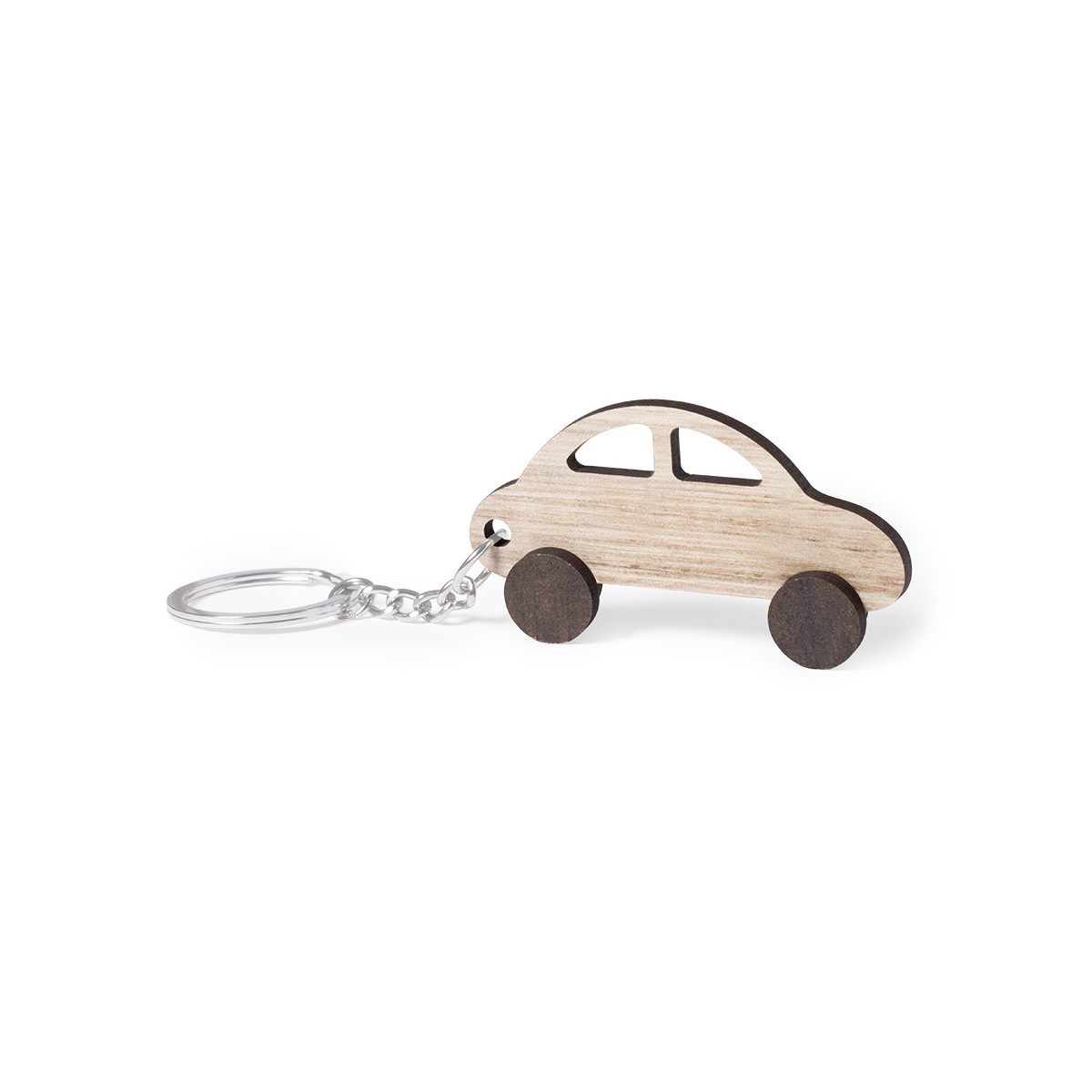 Porte-clés en bois en forme de voiture avec finition bicolore