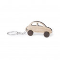 Porte-clés en bois en forme de voiture avec finition bicolore
