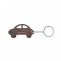 Porte-clés en bois en forme de voiture avec finition bicolore