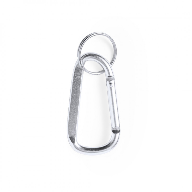 Porte-clés mousqueton en aluminium recyclé avec anneau