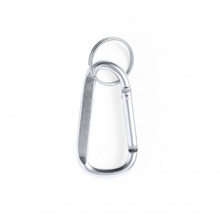 Porte-clés mousqueton en aluminium recyclé avec anneau
