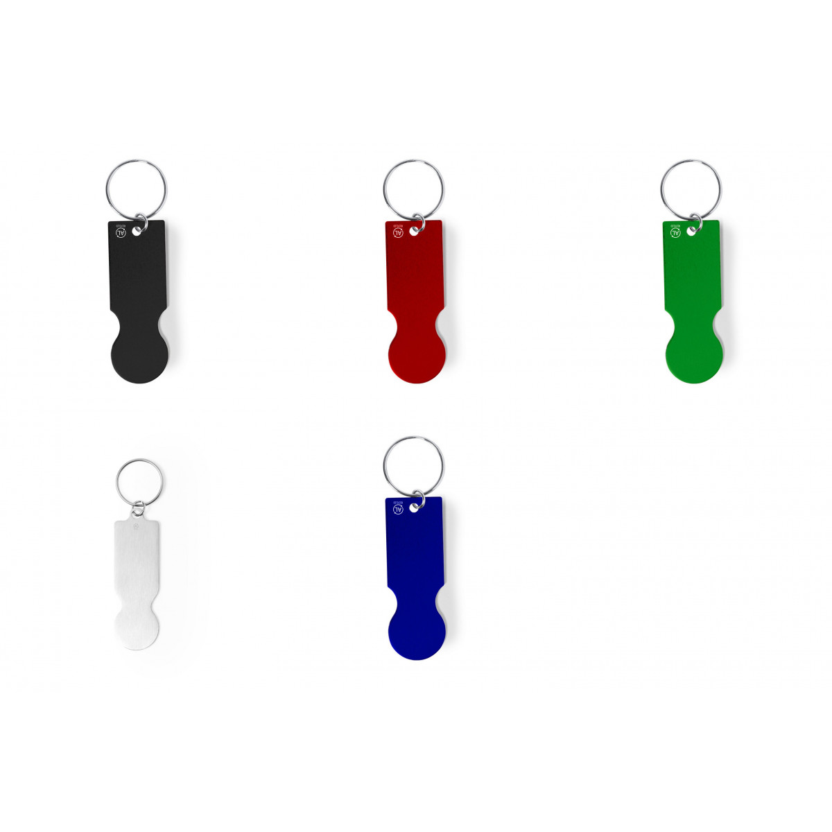 Porte-clés avec pièce intégrée pour chariot de courses disponible en plusieurs couleurs