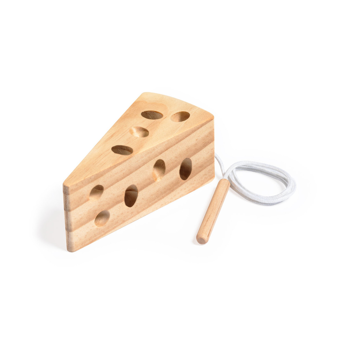 Jeu de Bois Fromage avec Cordon : Cadeau Éducatif et Original pour Enfants
